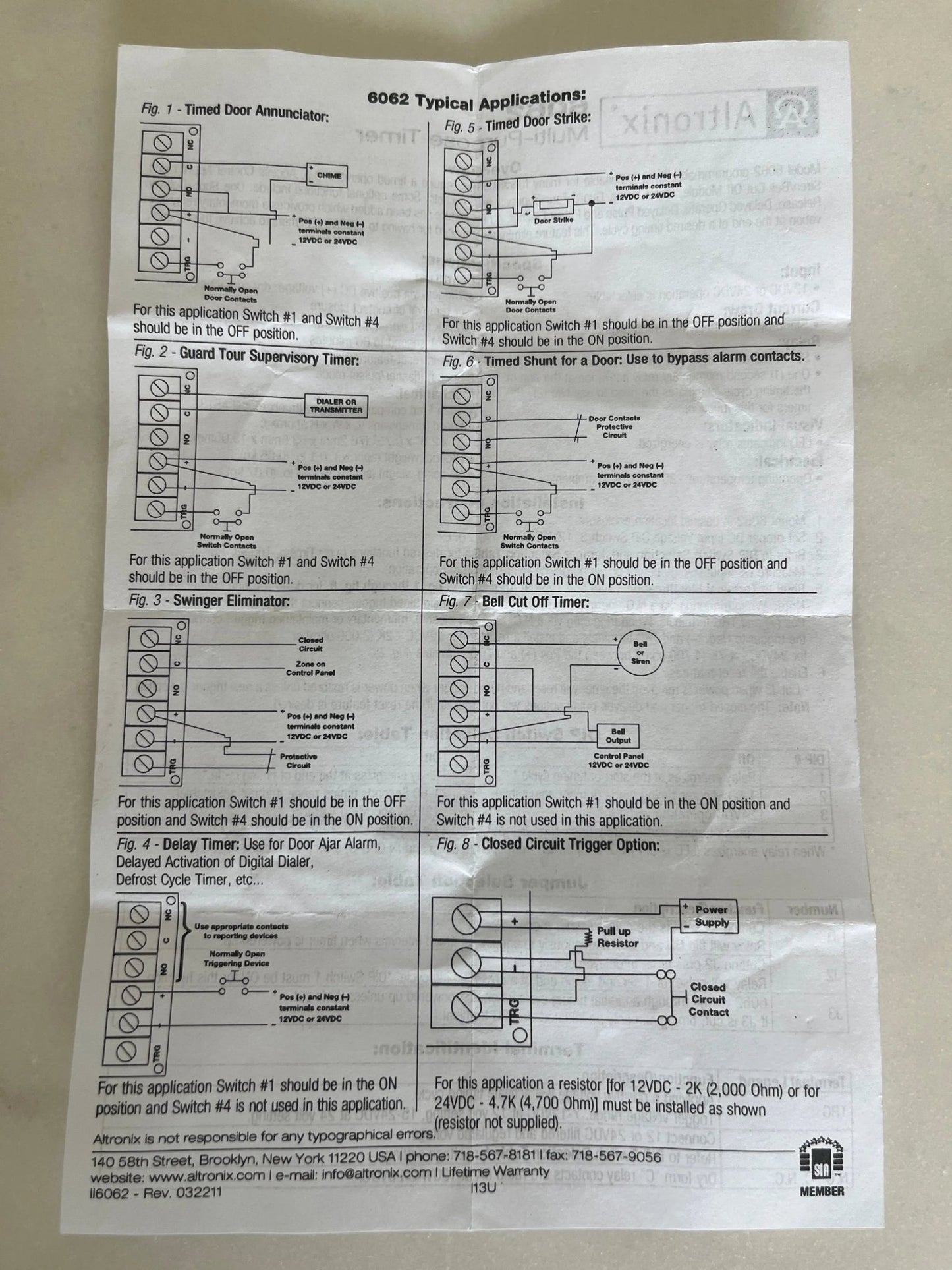 Altronix 6062 Multi - Purpose Timer 1 second to 60 minutes - Avenger Security
