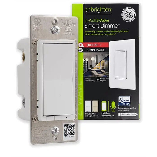 Jasco Enbrighten Z - Wave In - Wall Smart Dimmer With QuickFit™ And SimpleWire™, White/Almond - Avenger Security