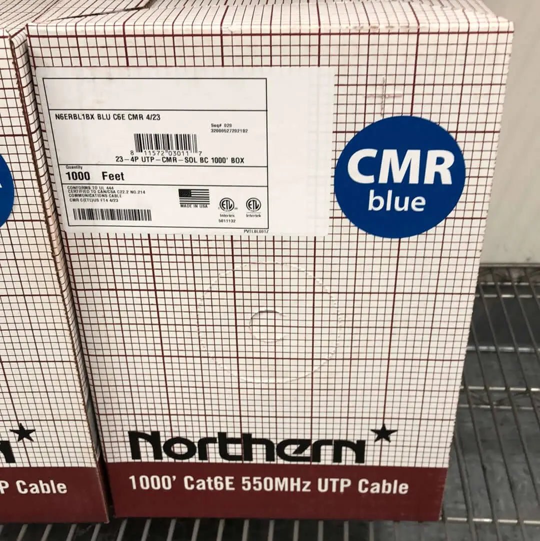 CAT6E Wire 1000' foot 23 - 4P UTP - RISER SOL BC CMR - Avenger Security