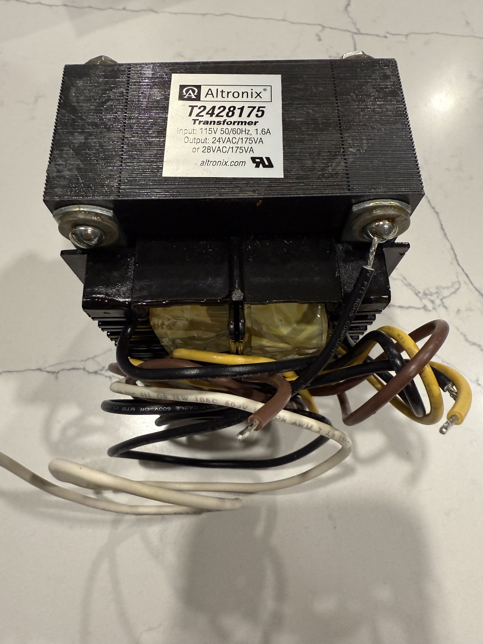 Professional Altronix T2428175 transformer supplying 24 VAC at 75 VA, Class 2 rated for safe low-voltage power to access control panels, CCTV cameras, and fire alarm equipment.