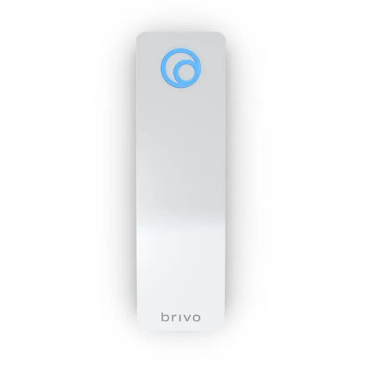 Brivo B-BSPMF-W white slim OSDP access control reader supporting smart card, proximity, and mobile credentials; mullion-style tri-technology reader for secure door entry.